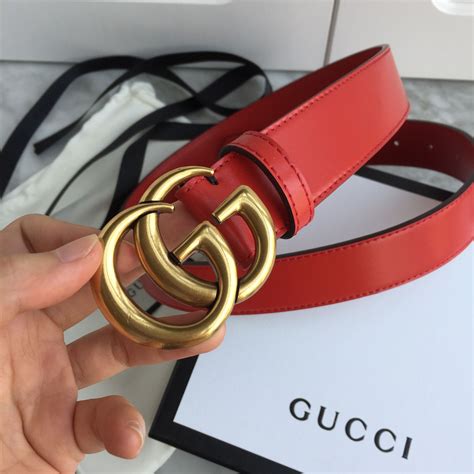 all red gucci belt